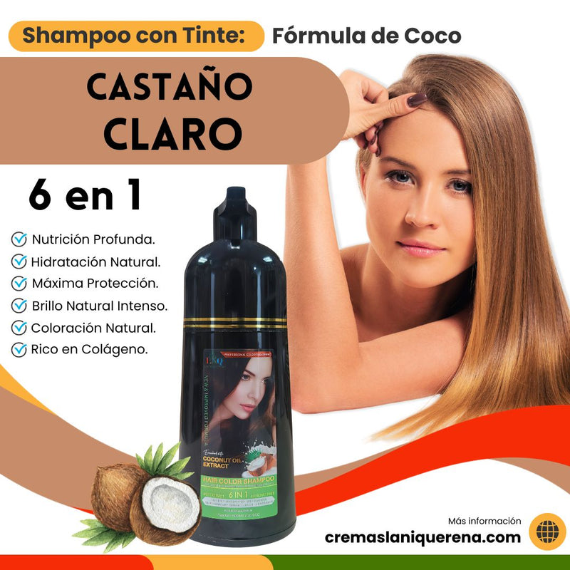shampoo con tinte para canas castaño claro