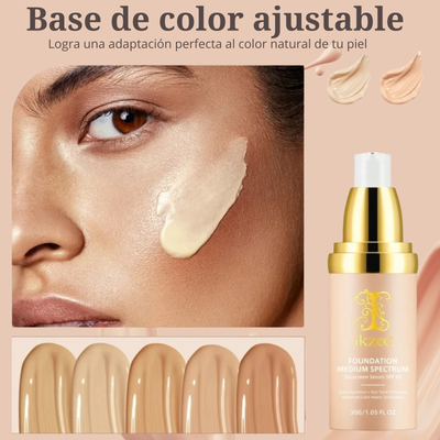 Base de Maquillaje 4 en 1 Ajustable Ikzee – SPF50, Hidratante y Anti-Aging