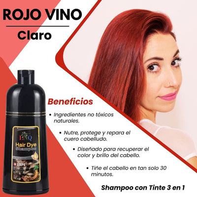 shampoo con tinte rojo vino 