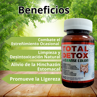 Total Detox & Cleanse Colon – Limpieza Intestinal Natural y Renovadora