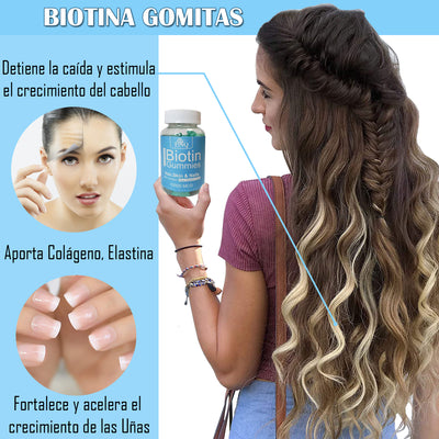  Gomitas Para El Cabello, Piel Y Uñas Con Biotina