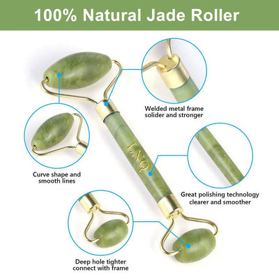 rodillo de jade para el uso de cremas sueros y lociones faciales