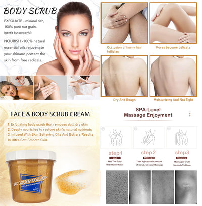 24 gold & collagen face & Body scrub cream 